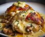 Cheesy Garlic Butter Mushroom Stuffed Chicken