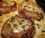 Creamy Garlic Pork Chops with Cheesy Potato Bake