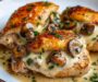 Savory Cheese and Mushroom Stuffed Chicken with Garlic Butter Sauce