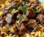 Crockpot Beef Tips & Noodles