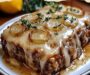 Crockpot French Onion Meatloaf with Melted Swiss Cheese