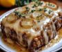 Crockpot French Onion Meatloaf with Melted Swiss Cheese