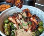 Teriyaki Salmon Bowls with Crispy Brussels Sprouts