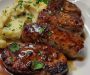 Honey Garlic Pork Chops with Mashed Potatoes 