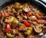 Crockpot Mushroom Pepper Steak