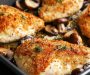 Baked Chicken with Parmesan and Breaded Mushrooms