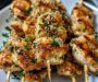 Air Fryer Garlic Parmesan Chicken Skewers