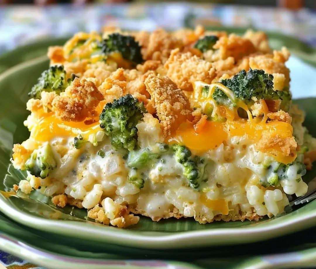 Cheesy Chicken Broccoli and Rice Casserole