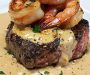 Surf and Turf with Cajun Shrimp and Creamy Sauce 