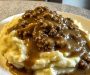 Ground Beef and Gravy Over Mashed Potatoes