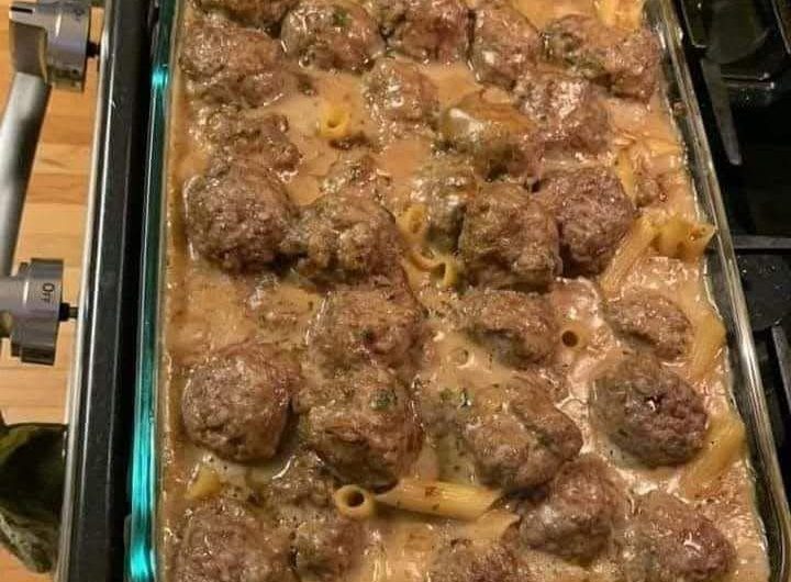 Swedish Meatball Noodle Bake