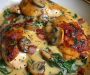 Smothered Chicken with Creamed Spinach Bacon