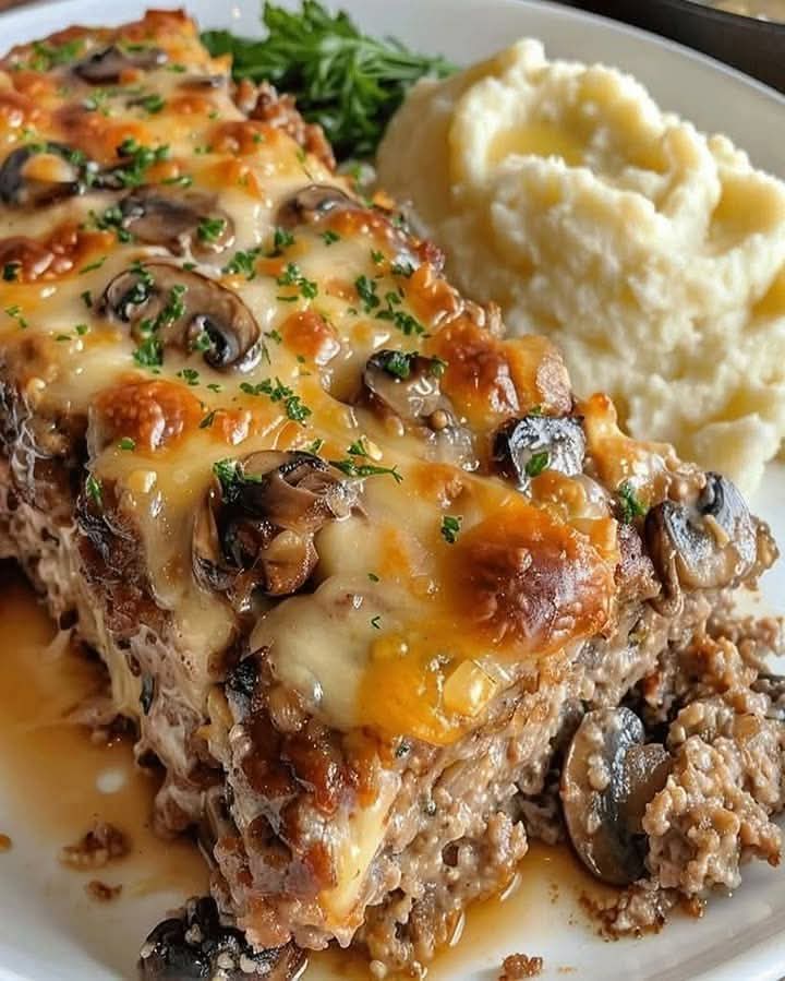 Mushroom Swiss Cheese Meatloaf