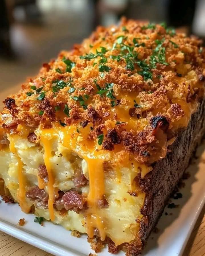 Bacon & Sausage Stuffed Potatoes