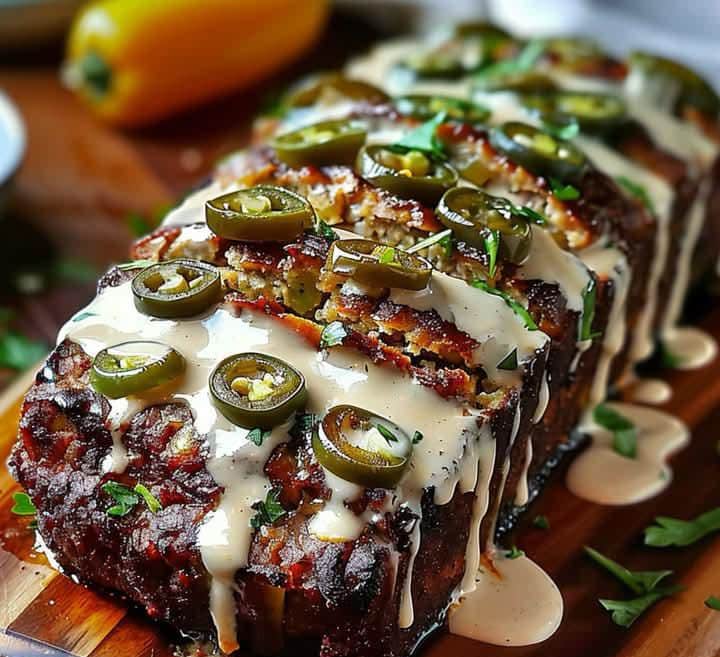 Smoky Jalapeño Popper Meatloaf with Creamy Ranch Drizzle
