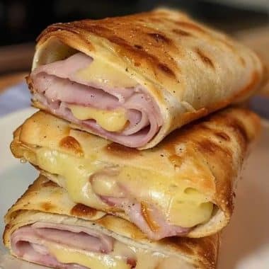Air Fryer Hot Chicken Ham and Cheese Wraps