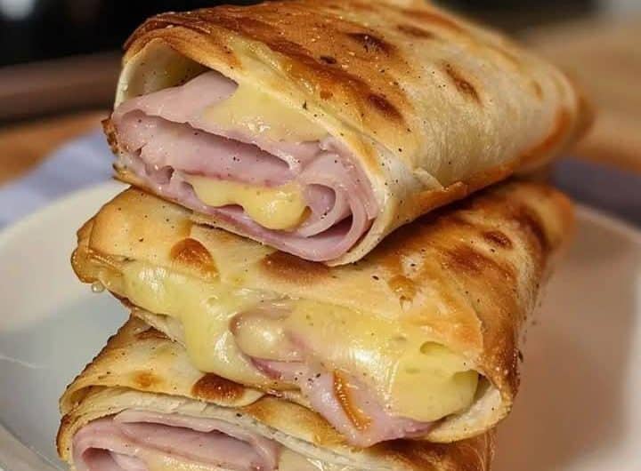 Air Fryer Hot Chicken Ham and Cheese Wraps