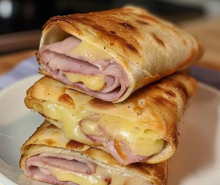 Air Fryer Hot Chicken Ham and Cheese Wraps