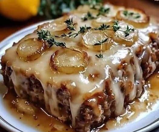 Crockpot French Onion Meatloaf