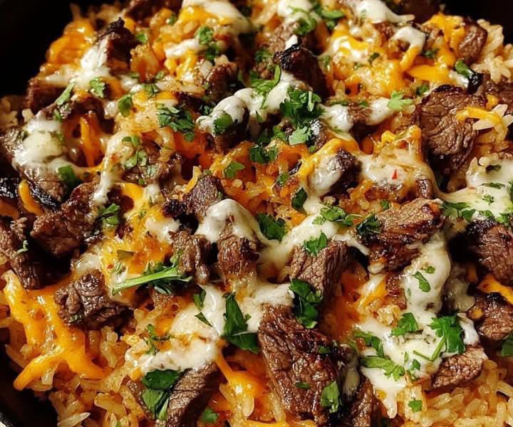 Steak & Queso Taco Rice