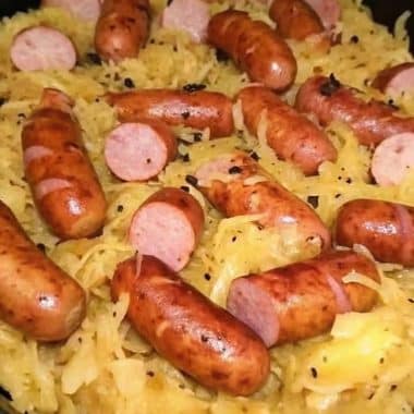 Polish sausage Sauerkraut and potatoes