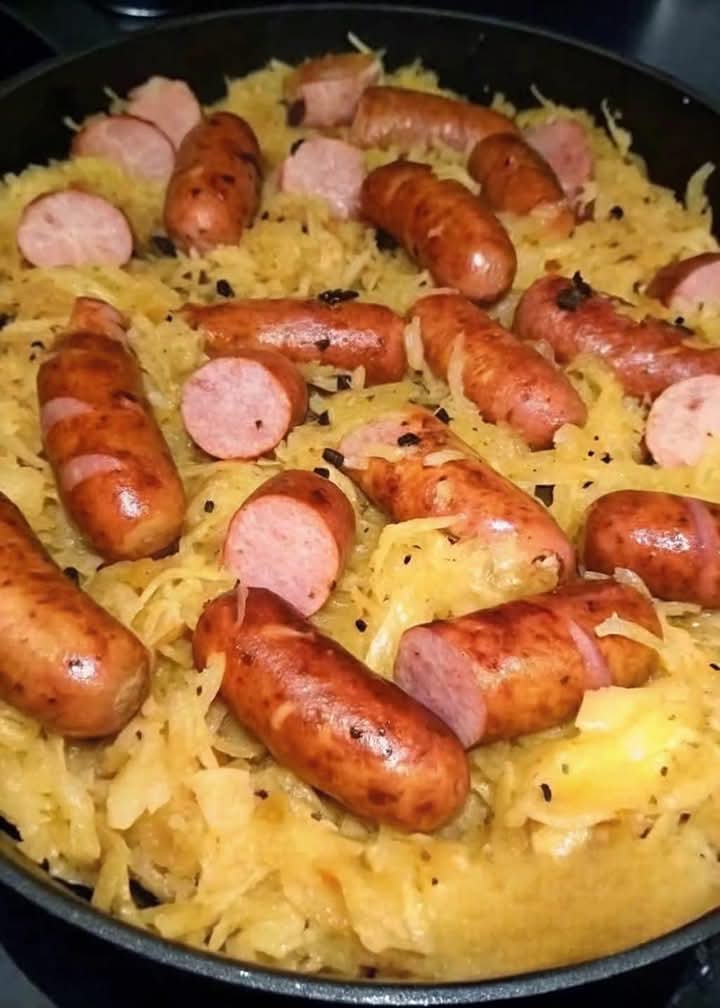 Polish sausage Sauerkraut and potatoes