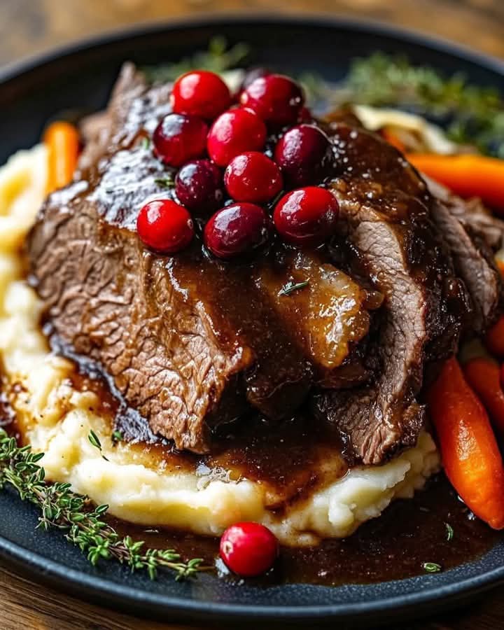 Tender Balsamic Cranberry Beef Roast