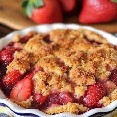 Strawberry Cobbler with Pecan Crust