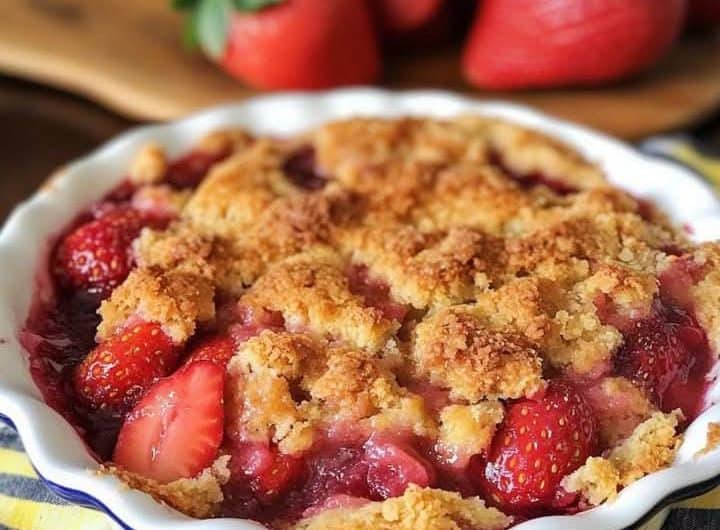 Strawberry Cobbler with Pecan Crust