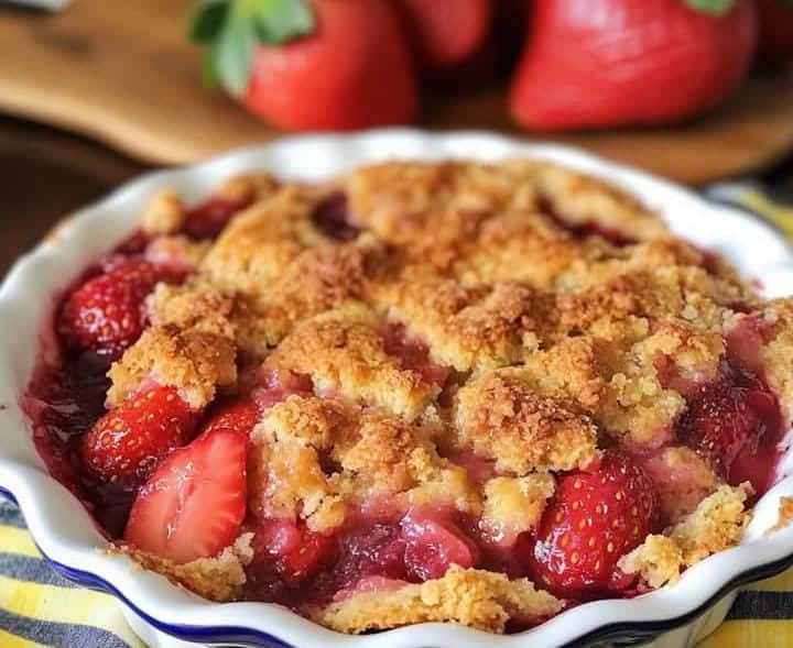 Strawberry Cobbler with Pecan Crust