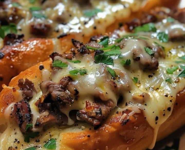 Philly Cheesesteak Garlic Bread