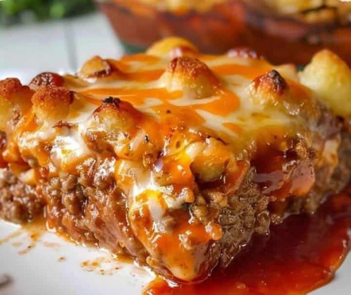 Cheesy Tater Tot Meatloaf Casserole