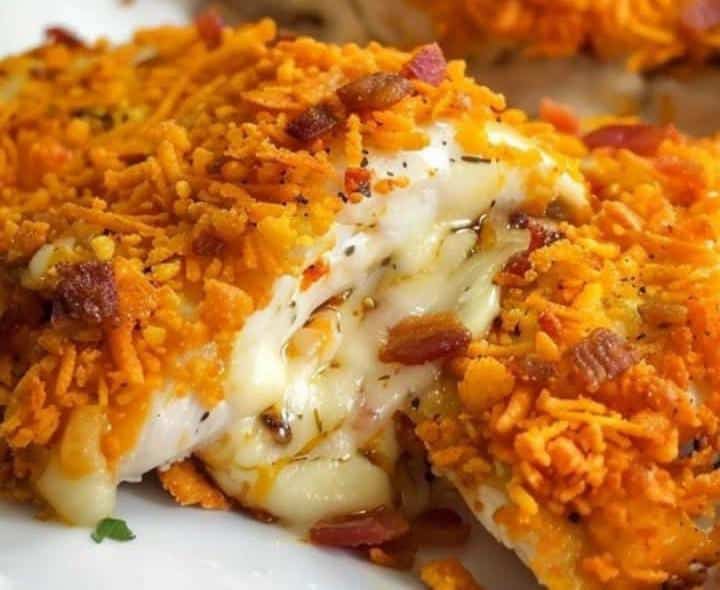 Cream Cheese and turkey Bacon Stuffed Doritos Chicken