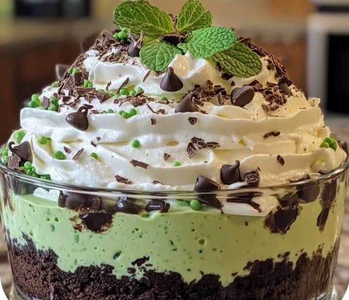 St Patricks Day Brownie Trifle