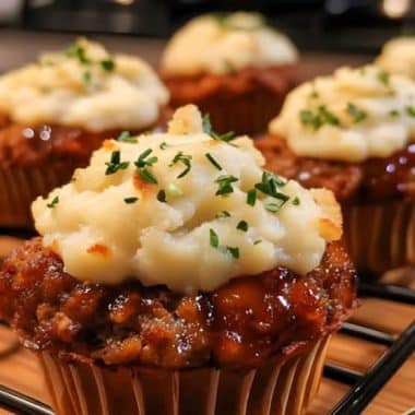 Mini Meatloaf Muffins with Mashed Potato Frosting