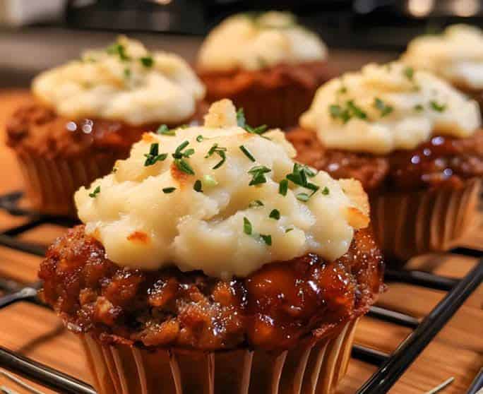 Mini Meatloaf Muffins with Mashed Potato Frosting