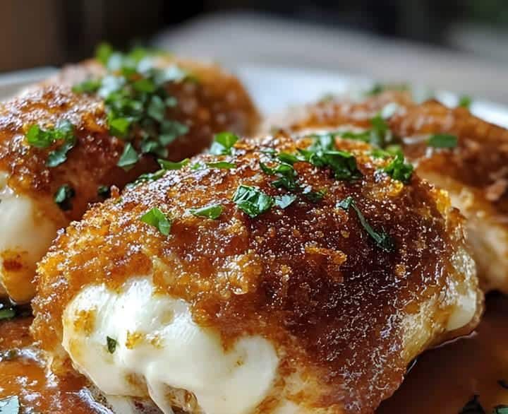 Chicken Parmesan Stuffed with Cream Cheese