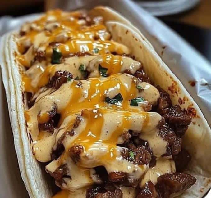 Garlic Butter Honey BBQ Beef Tacos