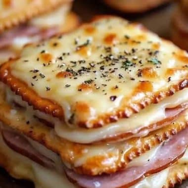 Ham and Swiss Cracker Melts