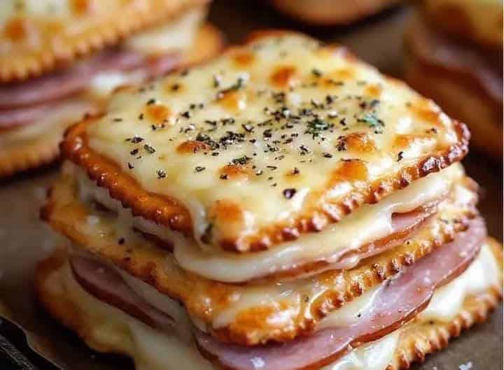 Ham and Swiss Cracker Melts